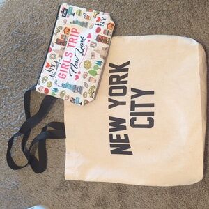 New York City Tote and Girls Trip Pouch